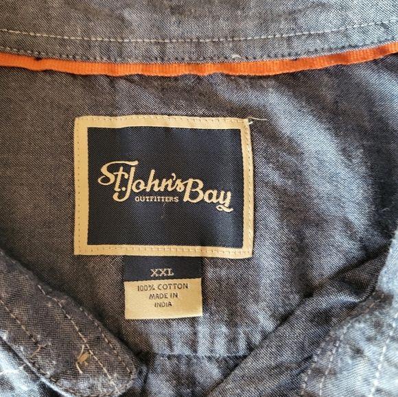 St. John's Bay Blue Casual Button Down Shirt, Size 2XL - Picture 3 of 3